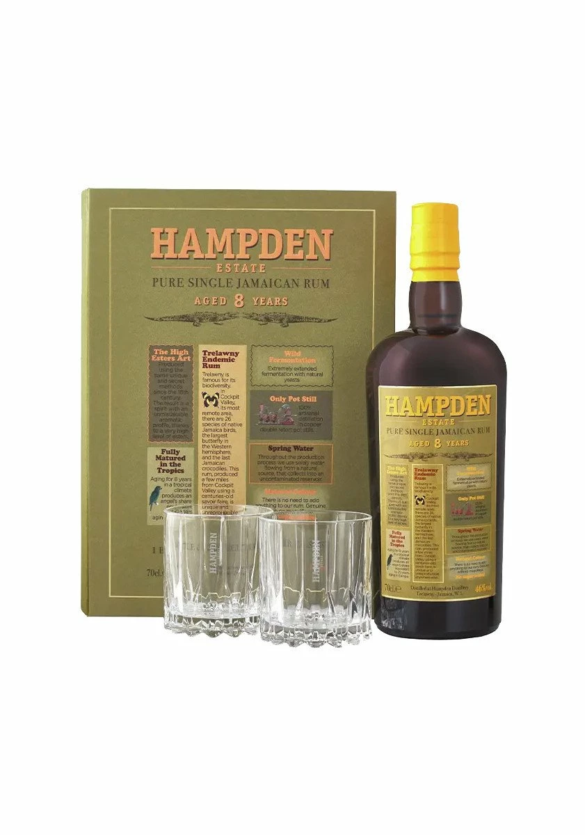 Hampden Estate - Coffret Velier Hampden Trelawny 8 Ans 2 Verres Riedel 3 Hampden Estate - Coffret Velier Hampden Trelawny 8 Ans 2 Verres Riedel
